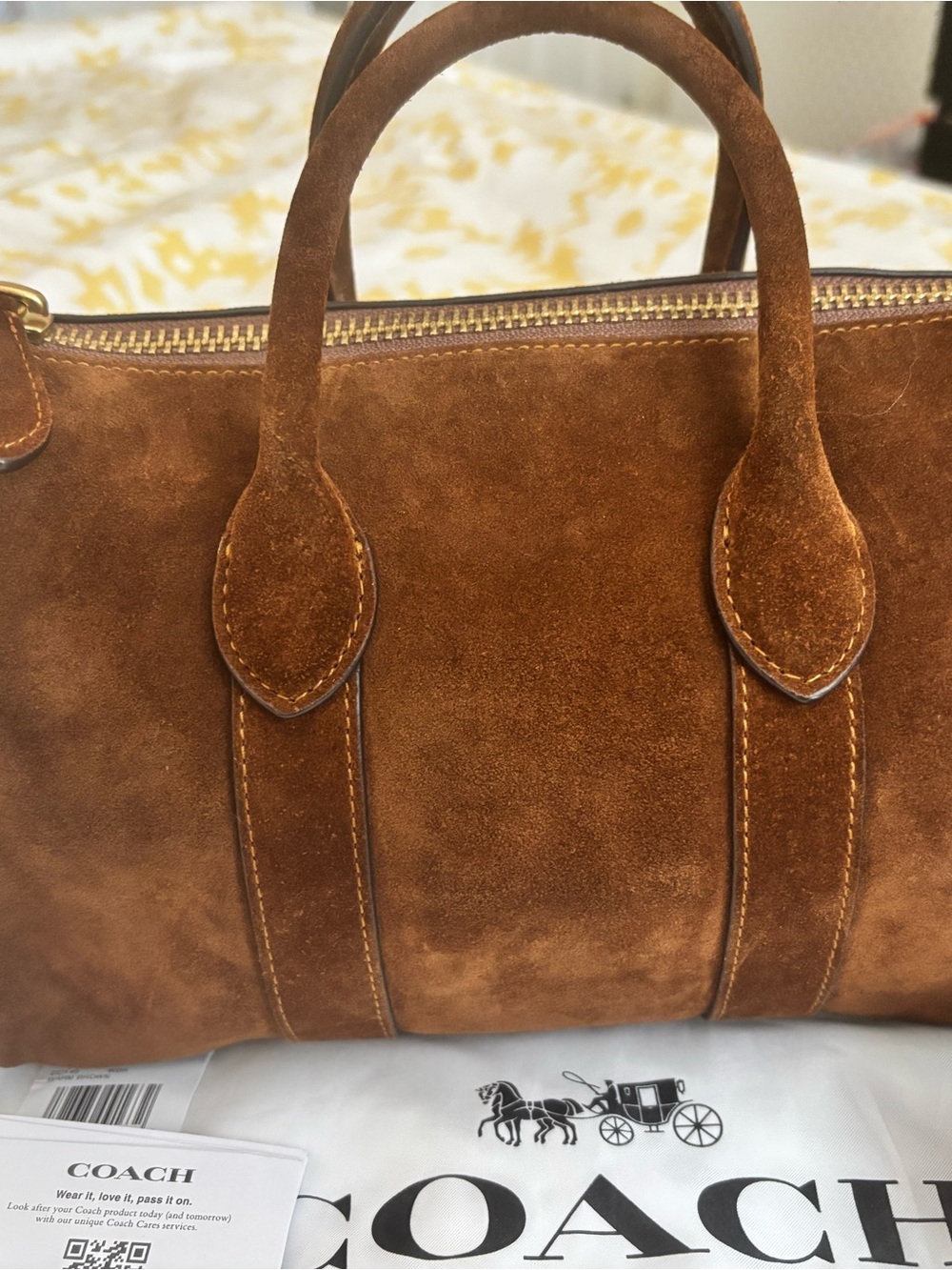 COACH Compass 25 Suede Warm Brown - Picture 5 of 6
